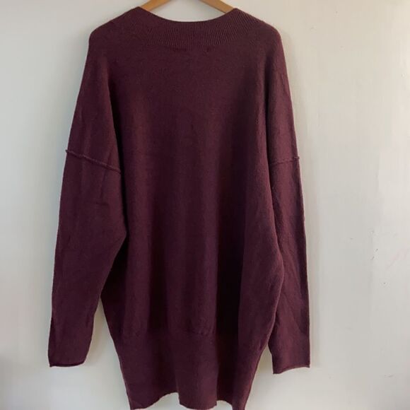 Nordstrom Abound Dolman V-Neck Tunic Sweater Size Large Burgandy - Picture 7 of 8